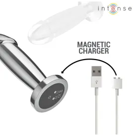 INTENSE - PLUG ANAL 10 VIBRACIONES METAL EN FORMA DE DILDO CON CONTROL REMOTO S