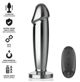 INTENSE - PLUG ANAL 10 VIBRATIONS GODE MÉTALLIQUE AVEC TÉLÉCOMMANDE M