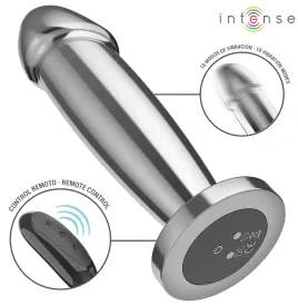 INTENSE - PLUG ANAL 10 VIBRATIONS GODE MÉTALLIQUE AVEC TÉLÉCOMMANDE M