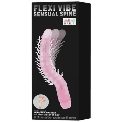 BAILE - DILDO VIBRANTE FLESSIBILE SENSUAL SPINE FLEXI VIBE LILLA 23.5 CM
