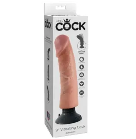 KING COCK - VIBRATORDILDO 23 CM NATÜRLICH