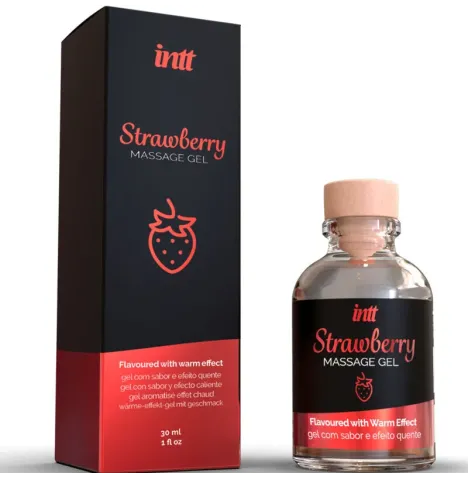 INTT MASSAGE and ORAL SEX - GEL DA MASSAGGIO AL GUSTO DI FRAGOLA EFFETTO CALDO