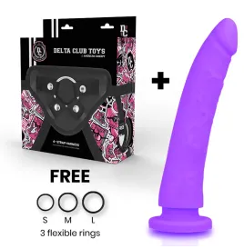 DELTA CLUB - TOYS HARNESS DONG PURPLE SILICONE 23 CM -O- 4.5 CM