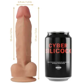 CYBER SILICOCK - STRAP-ON LIQUID SILICONE OLIVER WITH 3 RINGS FREE 19 CM -O- 3.9 CM