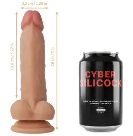 CYBER SILICOCK - STRAP-ON JUDE SILICONE LIQUIDE AVEC 3 ANNEAUX GRATUITS 18 CM -O- 3.2 CM