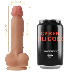 CYBER SILICOCK - STRAP-ON ANSEL MIT 3 RINGEN GRATIS 15.5 CM -O- 2.9 CM