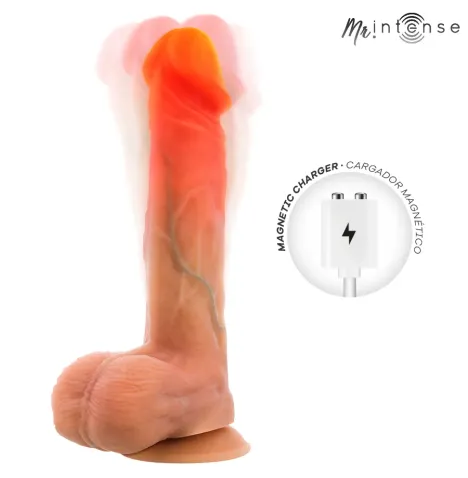 MR INTENSE - LOGAN VIBRATOR DILDO SILIKON MIT WÄRMEEFFEKT UND FERNBEDIENUNG 20 CM -Ø- 4,1 CM