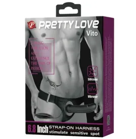 PRETTY LOVE - VITO STRAP ON CON DILDO CAVO E VIBRAZIONE 17.3 CM