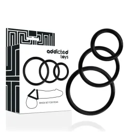 ADDICTED TOYS - RINGS SET FOR PENIS BLACK