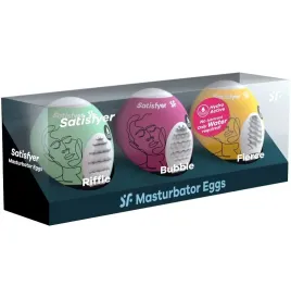 SATISFYER - 3 UOVA MASTURBATORI RIFFLE, BUBBLE E FIERCE