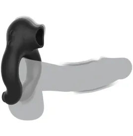 BLACKandSILVER - SILICONE VIBRATOR RING 3 MOTORS RECHARGEABLE BLACK