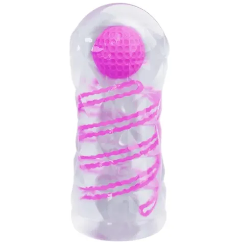 PRETTY LOVE - MASTURBATORE MASCHILE FANTASY CON SPIRALE INTERNA E SFERE TRASPARENTI