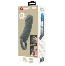 PRETTY LOVE - REALISTISCHER PENISVERGRÖSSERER UND VERZÖGERUNGSHÜLSE MODELL 2 GRAU