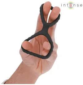 INTENSE - DEWEY DOPPIO ANELLO PER PENE IN SILICONE MODELLO NERO 2