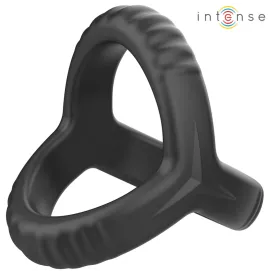INTENSE - CARSON DOUBLE SILICONE PENIS RING BLACK MODEL 4