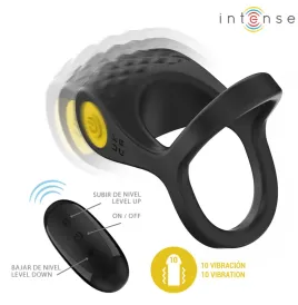 INTENSE - ALEX VIBRATOR DOPPEL-PENISRING 10 VIBRATIONEN SCHWARZ