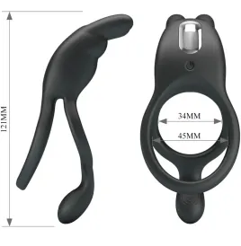 PRETTY LOVE - SETH DOPPEL-VIBRATIONSRING RABBIT 7 VIBRATIONEN SCHWARZ