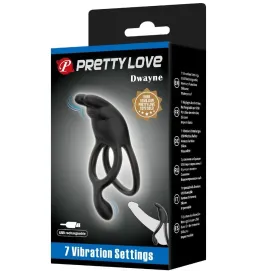PRETTY LOVE - SETH DOPPIO ANELLO VIBRANTE CONIGLIO 7 VIBRAZIONI NERO