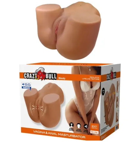 CRAZY BULL - WENDY REALISTIC FEMALE BUTT VIBRATOR AND SUCKER WITH SOUND 11 KG