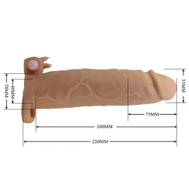 PRETTY LOVE - XERXES PENIS SLEEVE WITH CLITORAL STIMULATOR AND VIBRATION