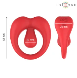 INTENSE - RUSSELL VIBRATING PENIS RING WITH CLITORIS STIMULATION RED
