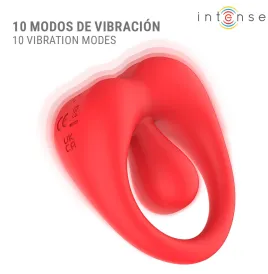 INTENSE - RUSSELL VIBRATING PENIS RING WITH CLITORIS STIMULATION RED