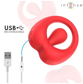 INTENSE - RUSSELL ANILLO VIBRADOR CON ESTIMULACIÓN DE CLÍTORIS ROJO