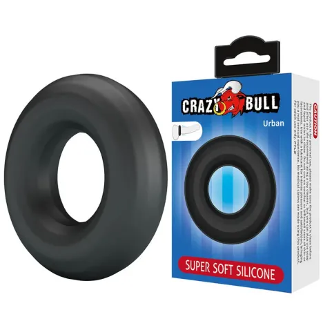 CRAZY BULL - URBAN SUPER SOFT SILICONE COCK RING BLACK