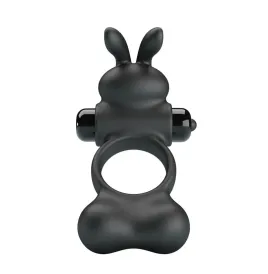 PRETTY LOVE - VIBRATING PENIS RING WITH BUNNY STIMULATOR 10 FUNCTIONS BLACK