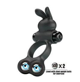 PRETTY LOVE – VIBRIERENDER PENISRING MIT HASE-STIMULATOR, 10 FUNKTIONEN, SCHWARZ