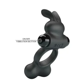 PRETTY LOVE - VIBRATING PENIS RING WITH BUNNY STIMULATOR 10 FUNCTIONS BLACK