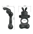 PRETTY LOVE - ANILLO VIBRADOR PARA PENE CON ESTIMULADOR DE CONEJITO 10 FUNCIONES NEGRO