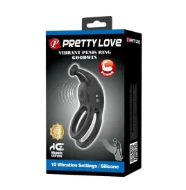 PRETTY LOVE – GOODWIN WIEDERAUFLADBARER DOPPELVIBRIERENDER PENNISRING, SCHWARZ