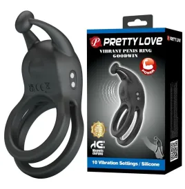 PRETTY LOVE - GOODWIN ANELLO PER PENE DOPPIO VIBRANTE RICARICABILE NERO