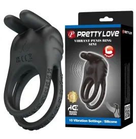 PRETTY LOVE – SINI WIEDERAUFLADBARER VIBRATIONS-PENISRING MIT 10 FUNKTIONEN, SCHWARZ