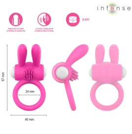 INTENSE - ANELLO VIBRANTE PER PENE HOPPS CON STIMOLAZIONE CLITORIDEA ROSA