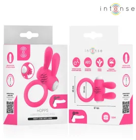 INTENSE - ANELLO VIBRANTE PER PENE HOPPS CON STIMOLAZIONE CLITORIDEA ROSA