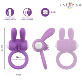 INTENSE - ANELLO VIBRANTE PER PENE LUPPS CON STIMOLAZIONE CLITORIDEA VIOLA