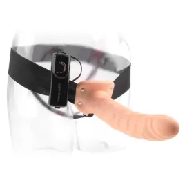 FETISH FANTASY SERIES - 19 CM STRAP-ON CAVO VIBRANTE MARRONE