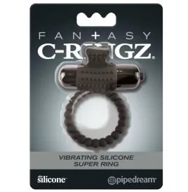 FANTASY C-RINGZ - BLACK SILICONE VIBRATING RING