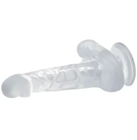 BAILE - DILDO REALISTICO CON VENTOSA E TESTICOLI 16.7 CM TRASPARENTE