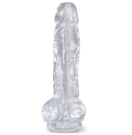 KING COCK - CLEAR PENE REALÍSTICO CON TESTÍCULOS 16.5 CM TRANSPARENTE