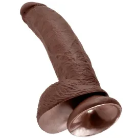 KING COCK - 9 GODE MARRON AVEC BOULES 22.9 CM