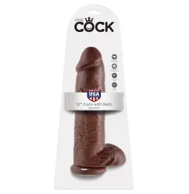 KING COCK - PENE REALÍSTICO MARRÓN 30.48 CM