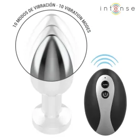 INTENSE - PLUG ANAL TALLA S DE METAL VIBRADOR CON LUCES LED MULTICOLOR Y CONTROL REMOTO