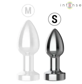 INTENSE - PLUG ANAL TALLA S DE METAL VIBRADOR CON LUCES LED MULTICOLOR Y CONTROL REMOTO