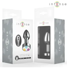INTENSE - PLUG ANAL VIBRANT EN MÉTAL AVEC LUMIÈRES LED ET TÉLÉCOMMANDE - TAILLE M