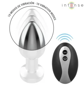 INTENSE - VIBRATING METAL ANAL PLUG WITH LED LIGHTS AND REMOTE CONTROL - SIZE M