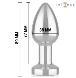 INTENSE - VIBRATING METAL ANAL PLUG WITH LED LIGHTS AND REMOTE CONTROL - SIZE M