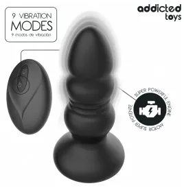ADDICTED TOYS - PLUG ANAL ROTATIF ET VIBRANT, TÉLÉCOMMANDE AVEC LUMIÈRE LED